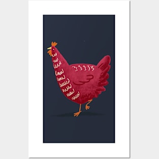 Red Chicken Posters and Art